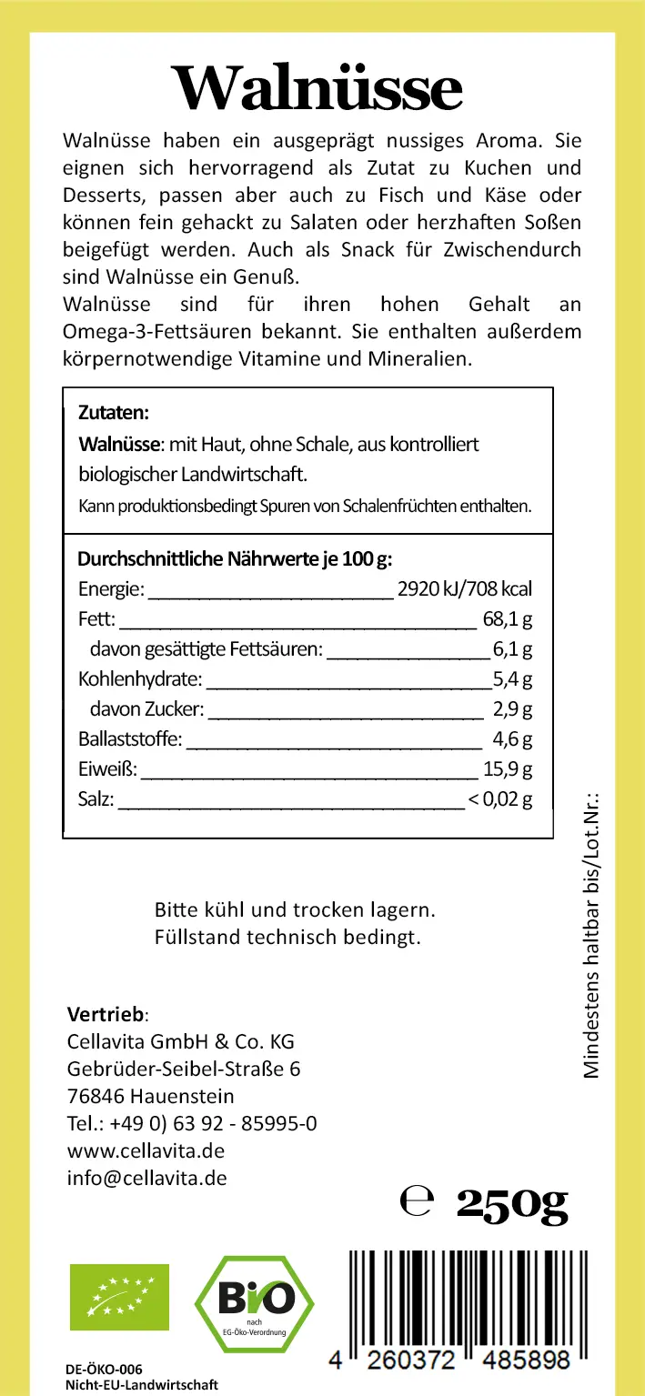 Bio-Walnüsse 250g