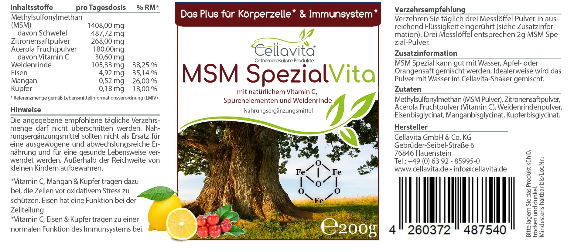 MSM Spezial Vita mit Vitamin C Pulver