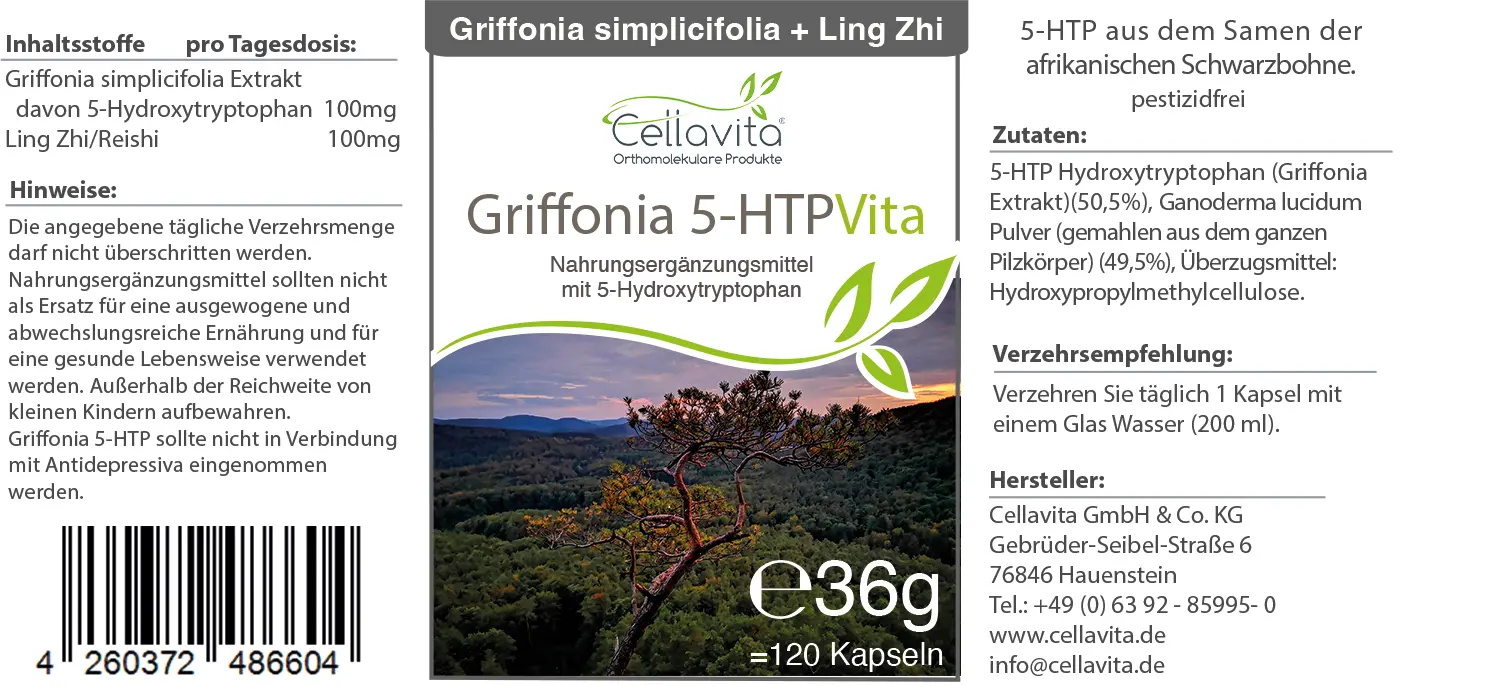 Griffonia 5-HTP (4-Monatsvorrat) Kapseln 