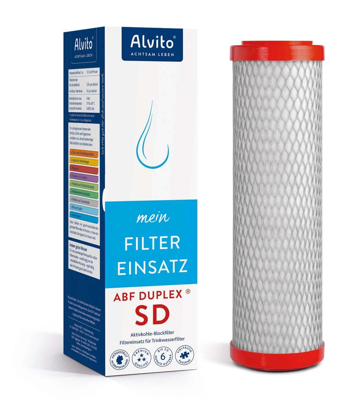 Alvito Filterkartusche Aktivkohlefilter ABF Duplex® SD "rot"
