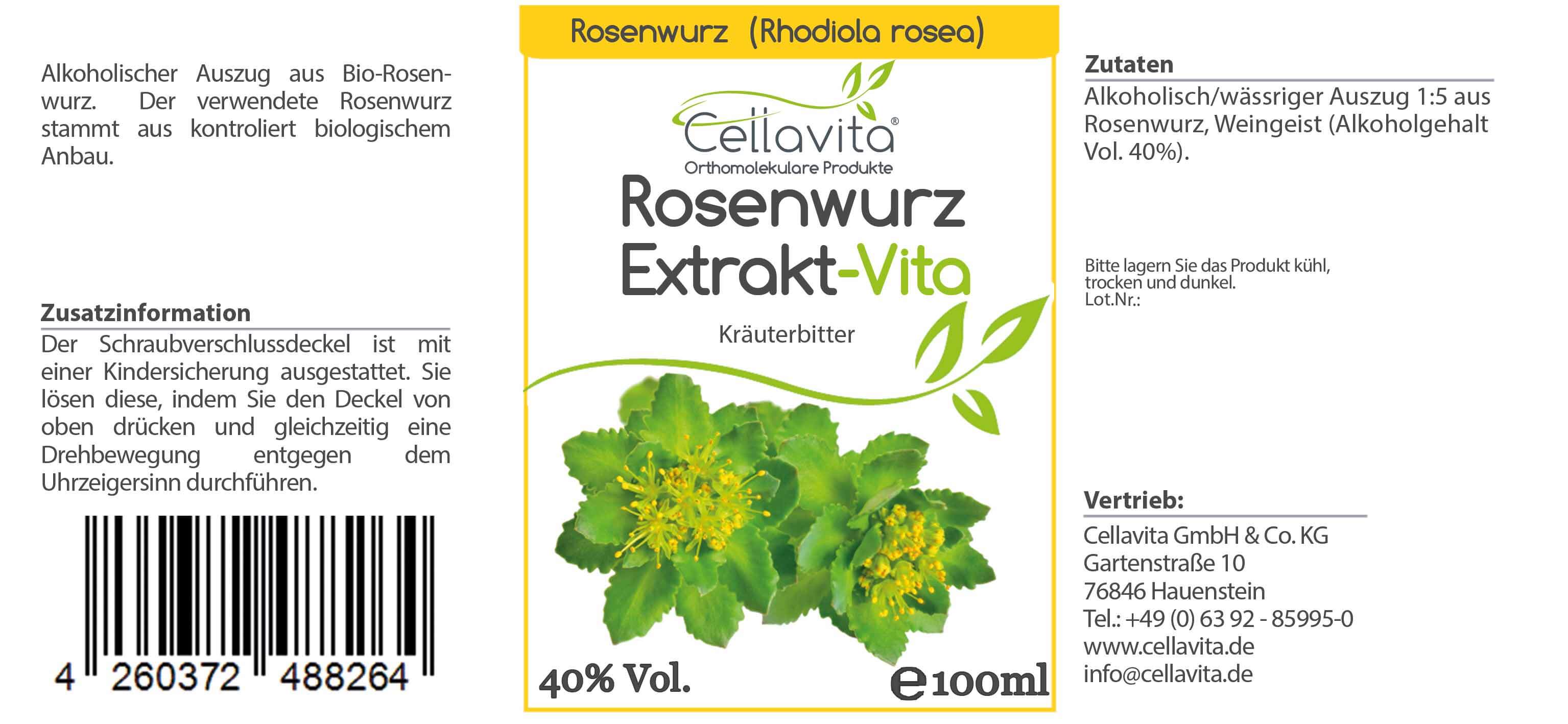 Rosenwurz-Extrakt Vita Tinktur 100ml