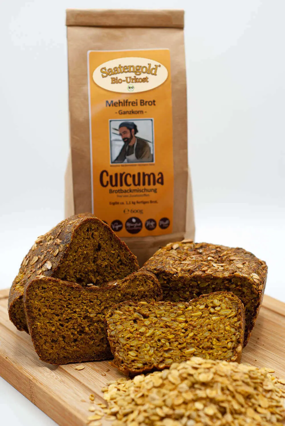 Mehlfreibrot Hanf & Lein / Curcuma / Ur-Dinkel Vollkorn Bio Brotbackmischung 3er Set