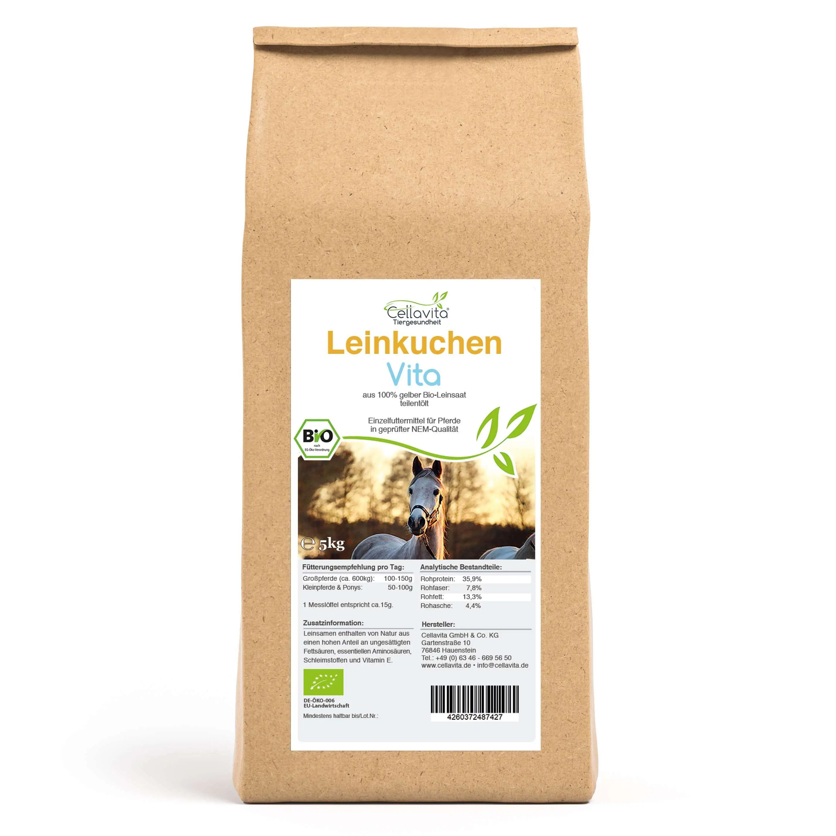 Bio-Leinkuchen Vita für Pferde 5kg Vorratsbeutel