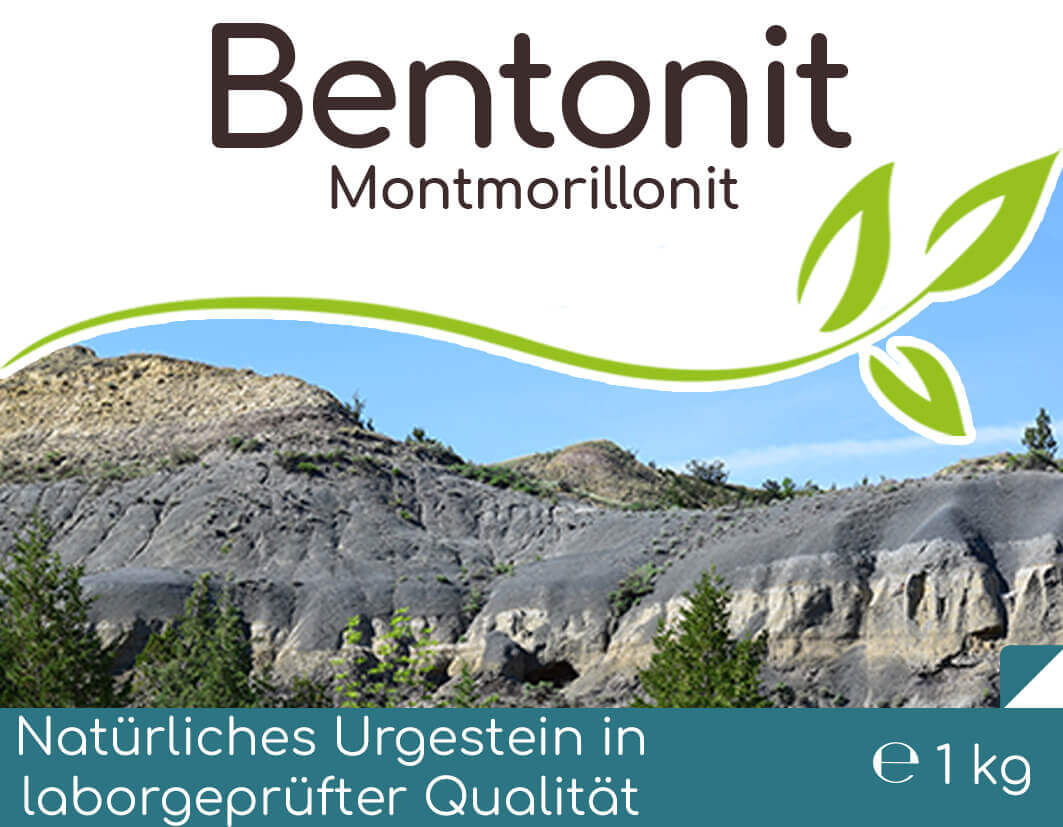Premium Bentonit Montmorillonit 1kg Pulver im Vorratsbeutel