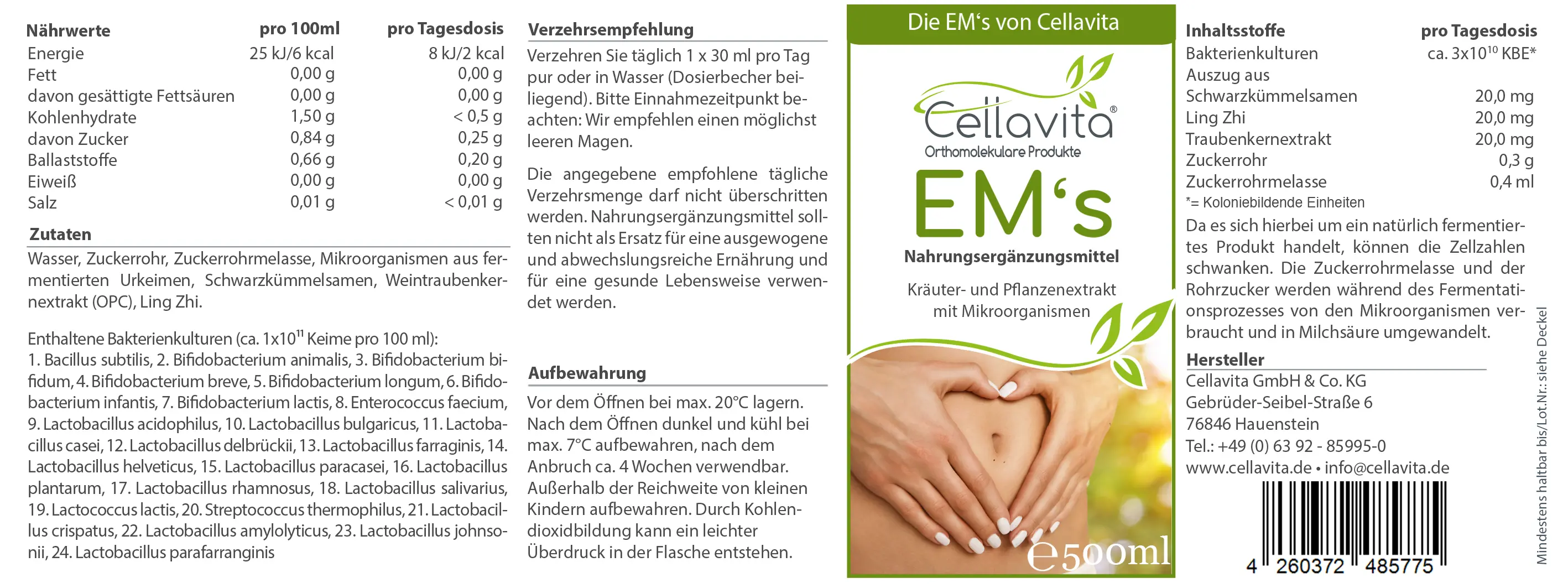 Effektive Mikroorganismen EM´s - 500ml Vorratspaket 5 x 500ml (24 Bakterienkulturen)