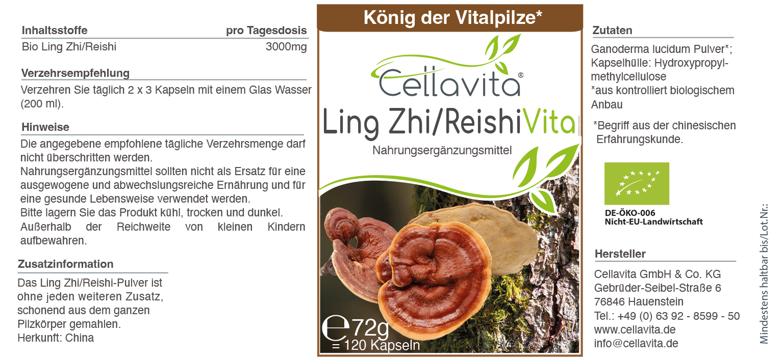 Bio-Ling Zhi / Reishi Vita  "Glänzender Lackporling" Kapseln