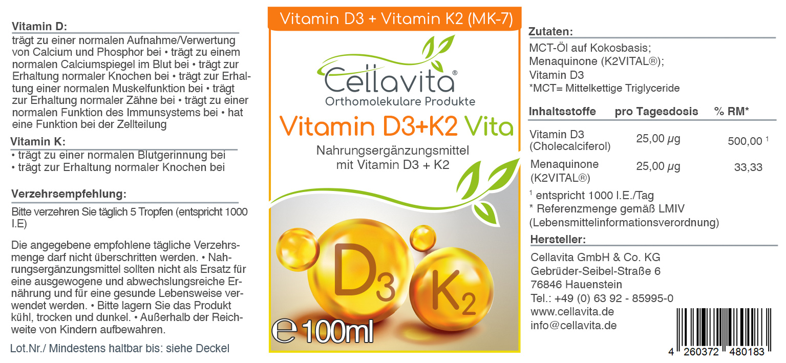 Vitamin D3 mit K2 Vita 100ml