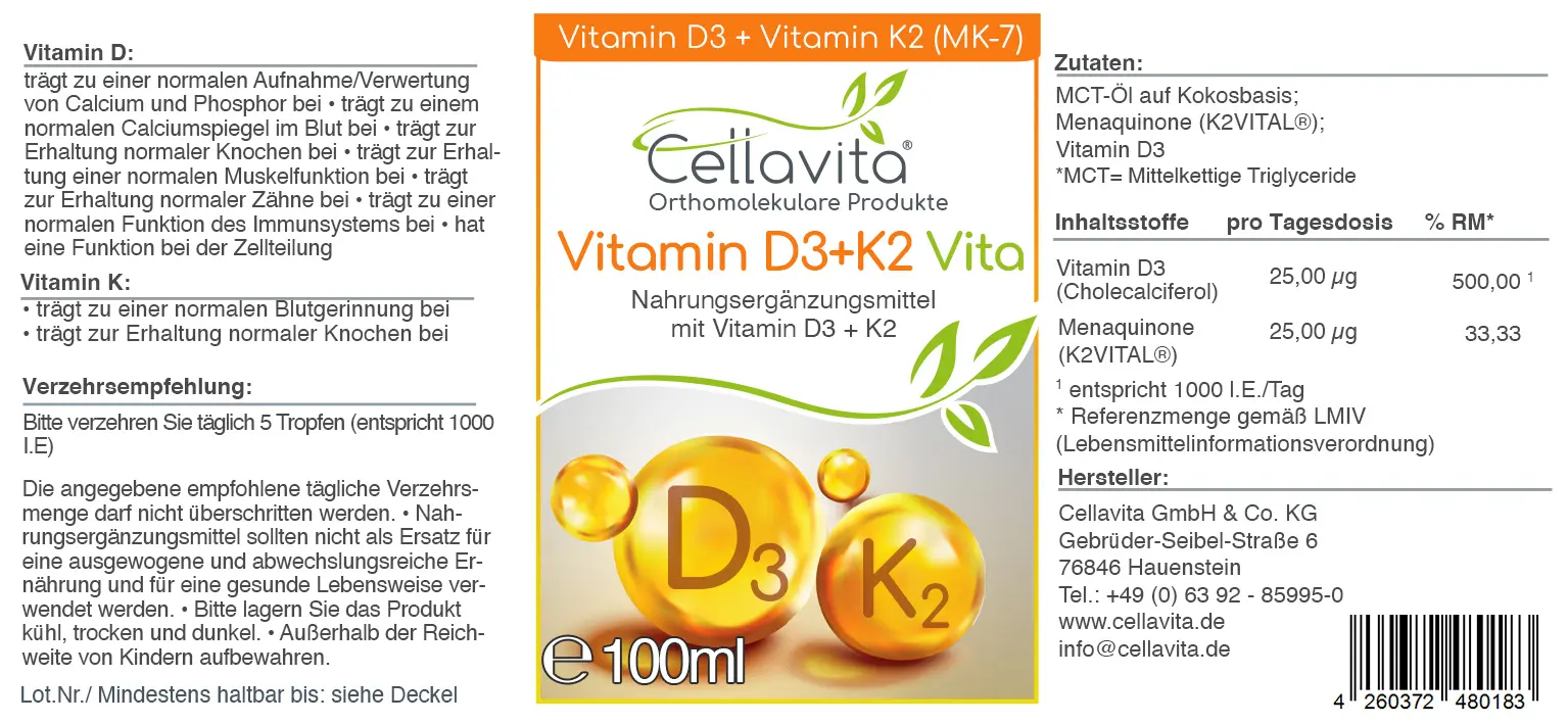 Vitamin D3 mit K2 Vita 100ml