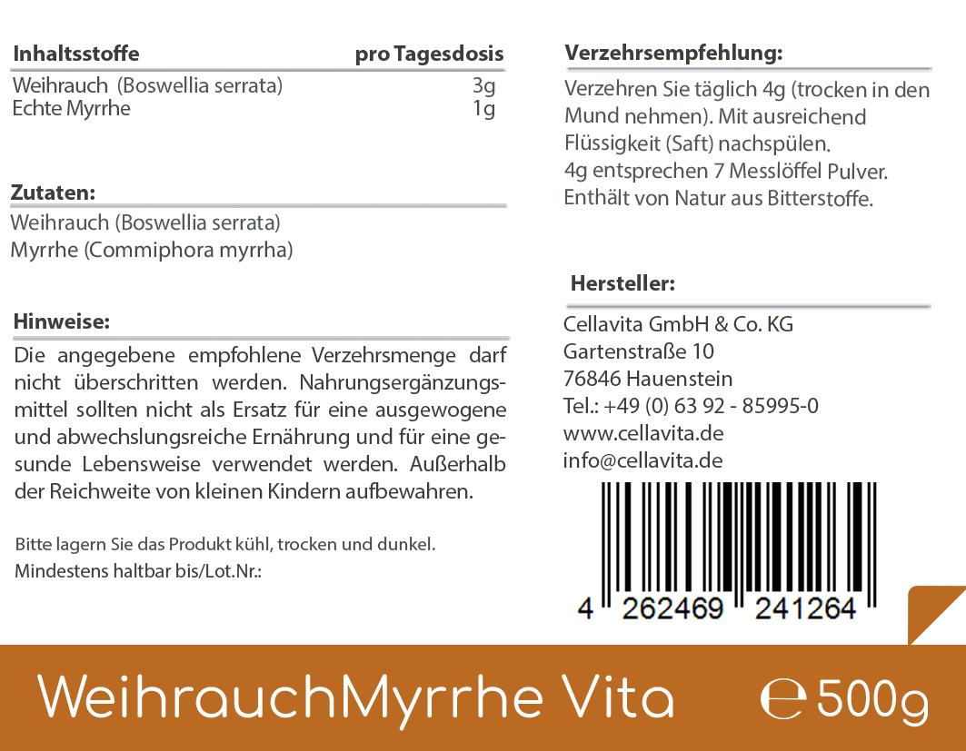 Weihrauch (Boswellia serrata) Myrrhe Pulver