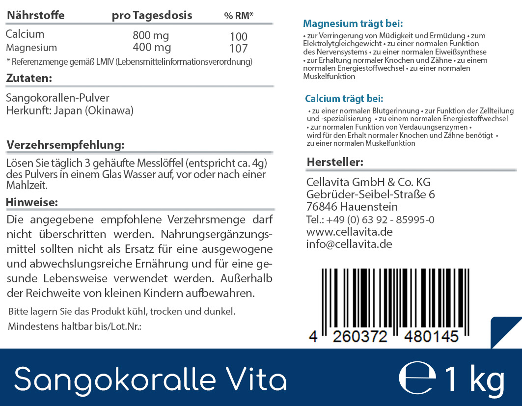 Sangokoralle Vita - Calcium (SANGO) Pulver