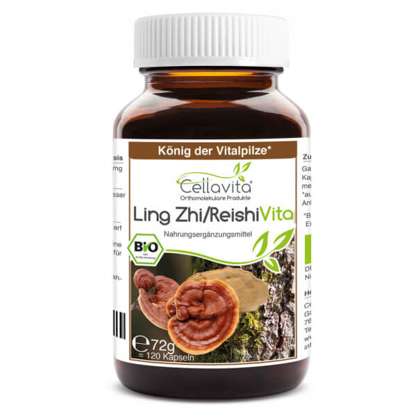 Bio-Ling Zhi / Reishi Vita 120 Kapseln "Glänzender Lackporling"im Glas