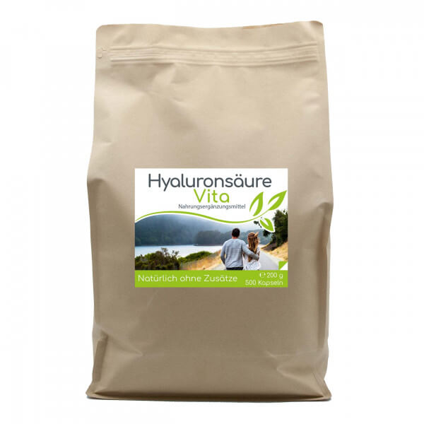 Hyaluronsäure Vita 500 Kapseln (Vegan) im Vorratsbeutel