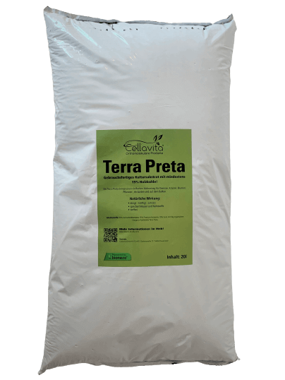 Terra-Preta / schwarze Erde mit 15% Holzkohle, gebrauchsfertig 20 Liter