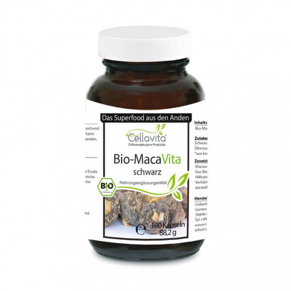 Bio-Maca Vita schwarz - 180 Kapseln im Glas