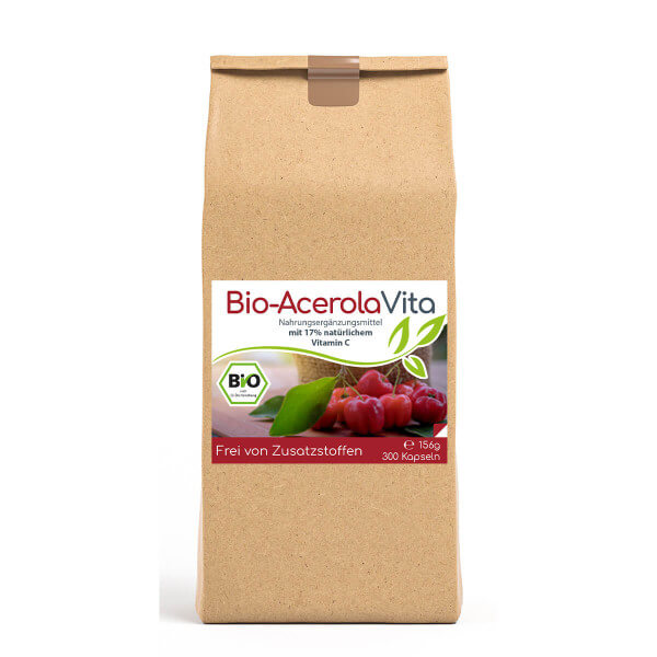 Bio-Acerola Vita (natürliches Vitamin C) 300 Kapseln Vorratsbeutel