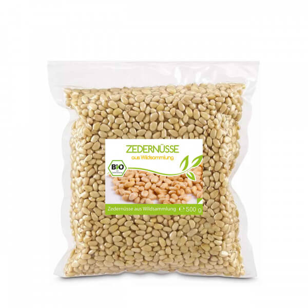 Naturbelassene Bio-Zedernüsse aus Wildsammlung - 500g