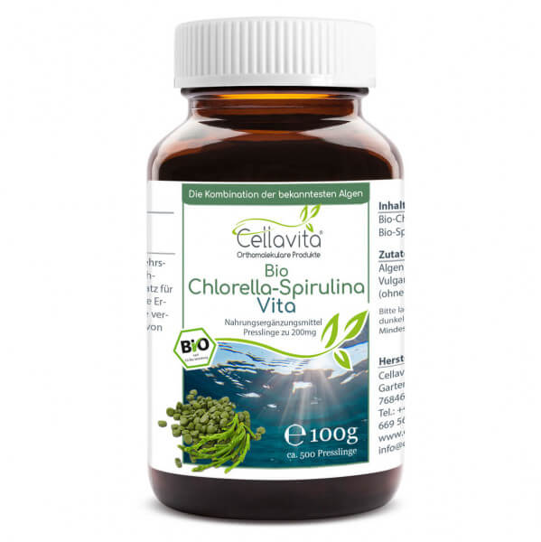 Chlorella-Spirulina Vita Presslinge / Tabletten 100g im Glas