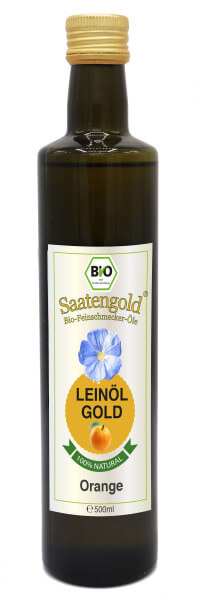 Saatengold-Bio-Feinschmecker-Öle &quot;Leinöl Orange&quot; 500ml