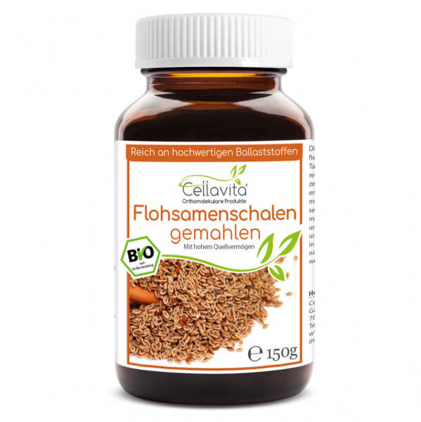 Bio Flohsamenschalenpulver (gemahlen) 150g im Glas