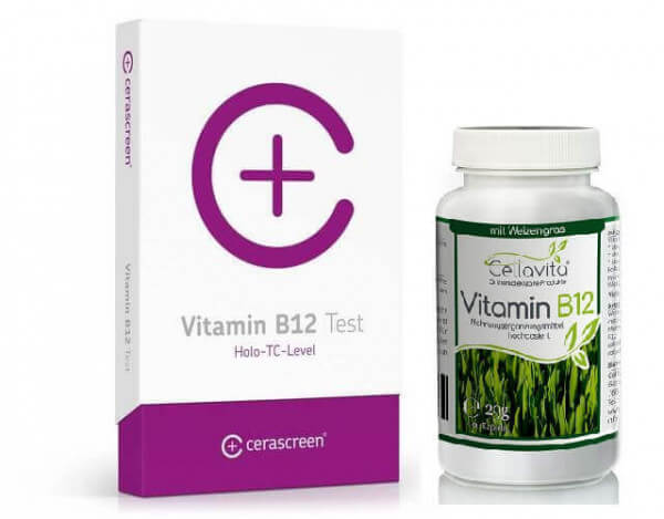 Vitamin B12 Test Set plus 60 Kapseln Vitamin B12 - schnell und bequem zu Hause durchführen von ceras