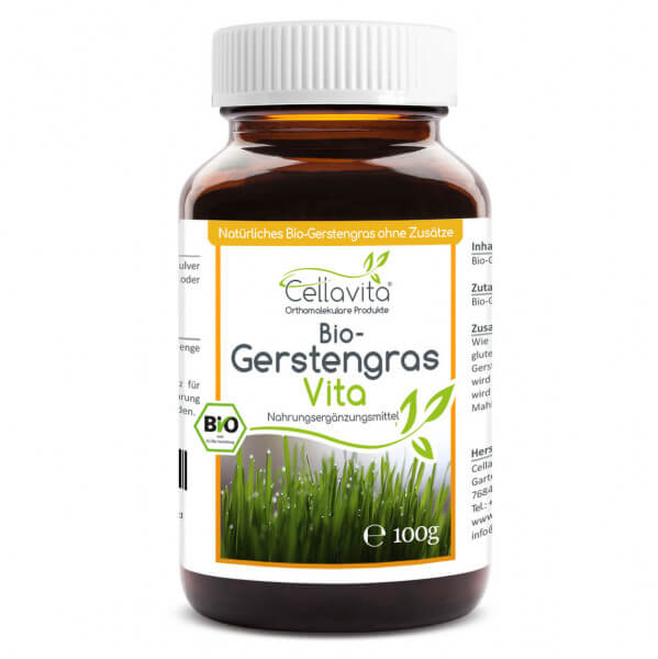 Bio Gerstengras Vita - 100g Pulver im Glas