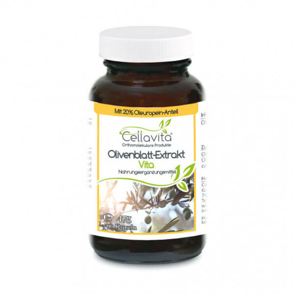 Olivenblatt-Extrakt Vita mit 20% Oleuropein-Anteil | 90 Kapseln
