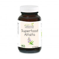 Superfood Alfalfa bio Pulver 80g im Glas
