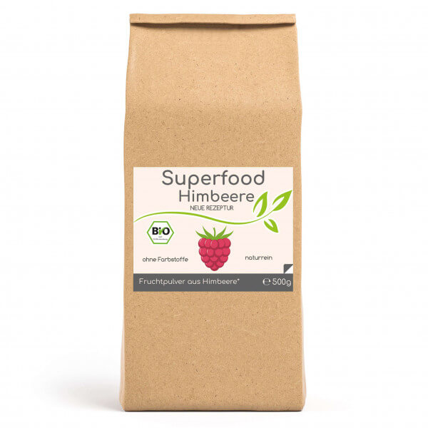 Superfood Himbeerpulver bio 500g Vorratsbeutel