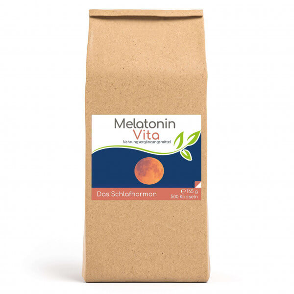 Melatonin Vita mit Ashwagandha & Ling Zhi 500 Kapseln Vorratsbeutel