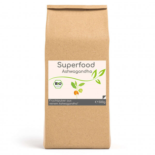 Superfood Ashwagandha bio 500g Vorratsbeutel