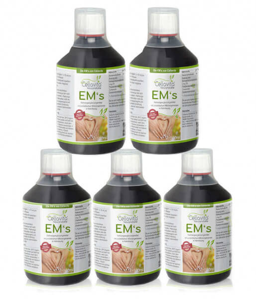 Effektive Mikroorganismen EM´s - 500ml Vorratspaket 5 x 500ml (24 Bakterienkulturen)