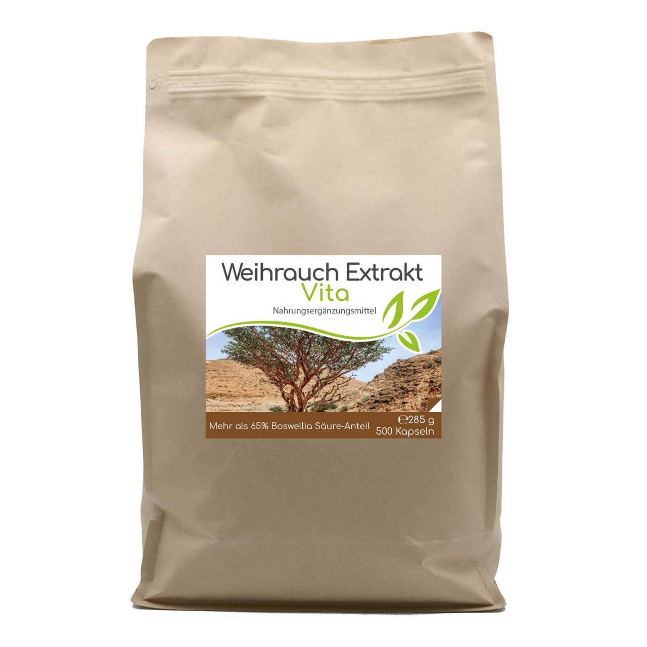 Weihrauch-Extrakt Vita | 500 Kapseln im Vorratsbeutel (>65% Boswellia-Säuren-Anteil)