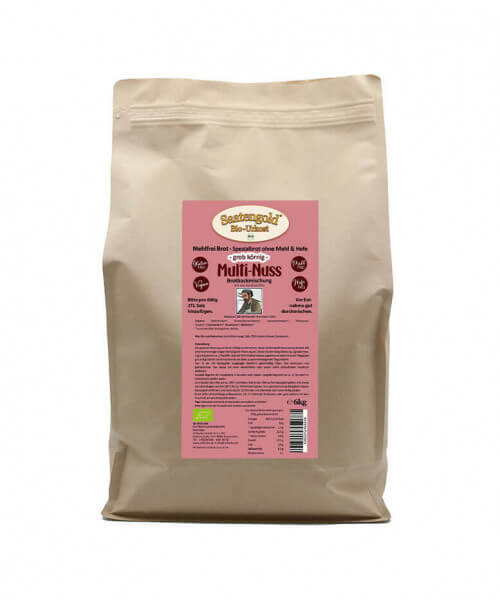 Mehlfreibrot Multi-Nuss 'grob-körnig' Bio Brotbackmischung 6 kg