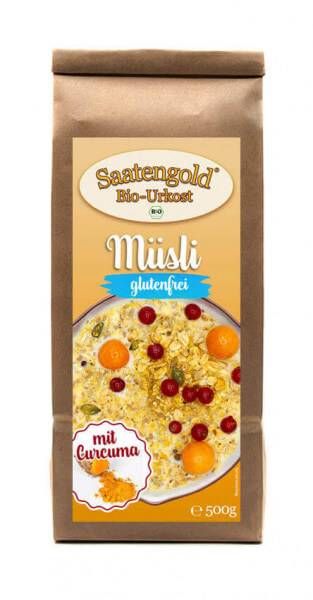 Saatengold® - Bio Müsli mit Curcuma - glutenfrei & vegan - 500g