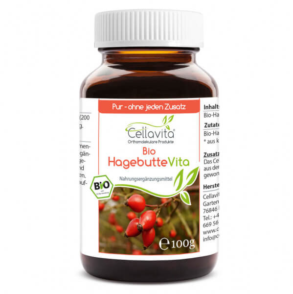 Bio Hagebutte Vita - 100g Pulver (vegan) im Glas