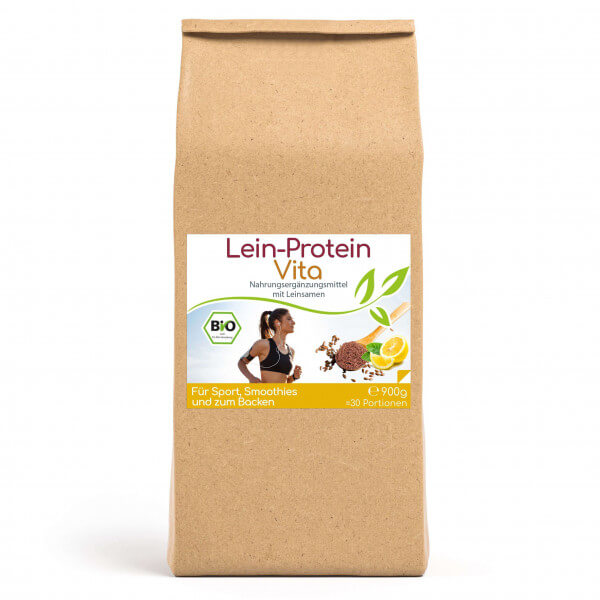 Lein-Protein Vita natürlicher Bio Proteinshake - 30 Portionen - 900g