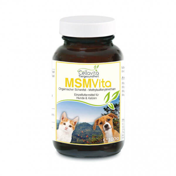 MSM - Organischer Schwefel - 100g für Hunde &amp; Katze im Glas