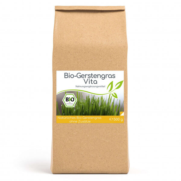 Bio Gerstengras Vita - 500g Pulver im Vorratsbeutel