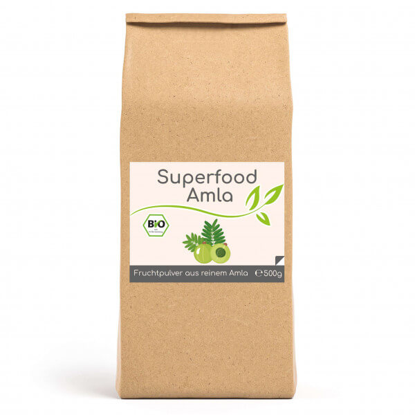 Superfood Amla bio Pulver 500g im Vorratsbeutel